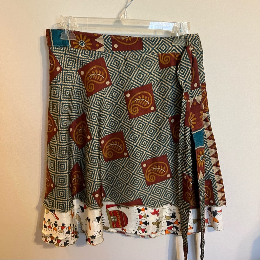 Darn Good Yarn Sari mini wrap skirt